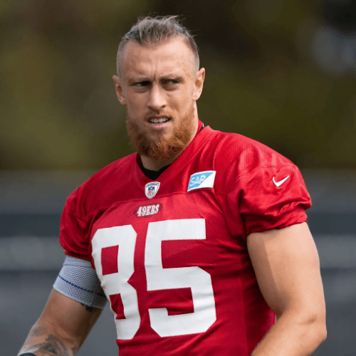 George Kittle at San Francisco 49ers practice