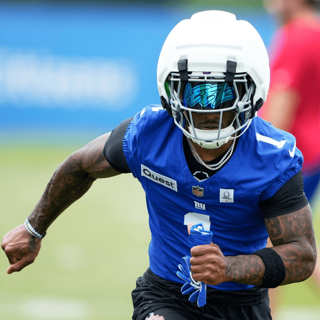 Malik Nabers running at New York Giants training camp