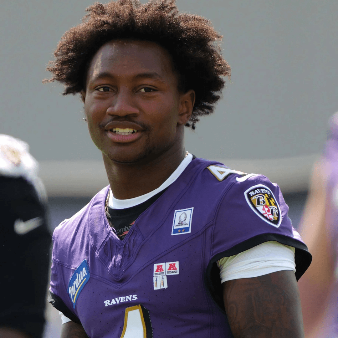 Zay Flowers at Baltimore Ravens training camp