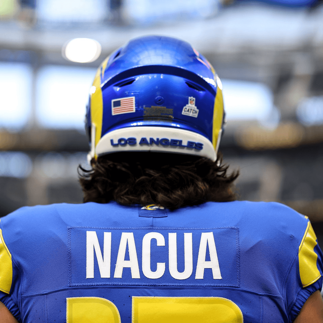 Puka Nacua in a Los Angeles Rams uniform