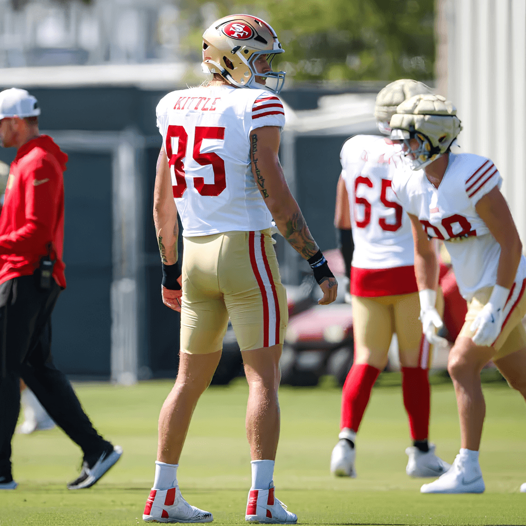 George Kittle participating in San Francisco 49ers practice