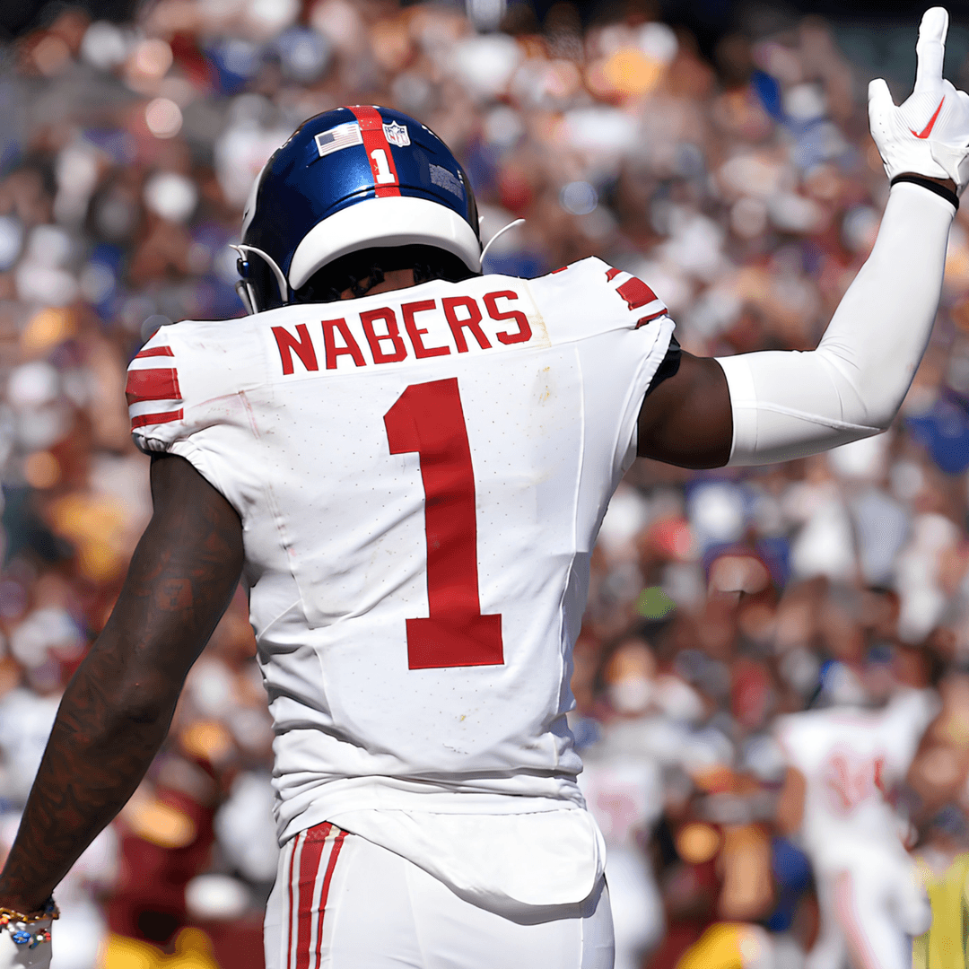 Malik Nabers in a New York Giants uniform