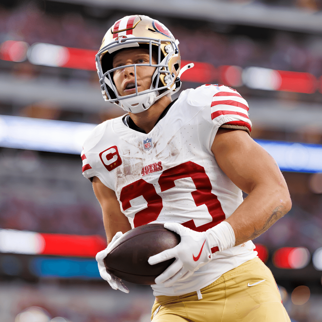 Christian McCaffrey in a San Francisco 49ers uniform