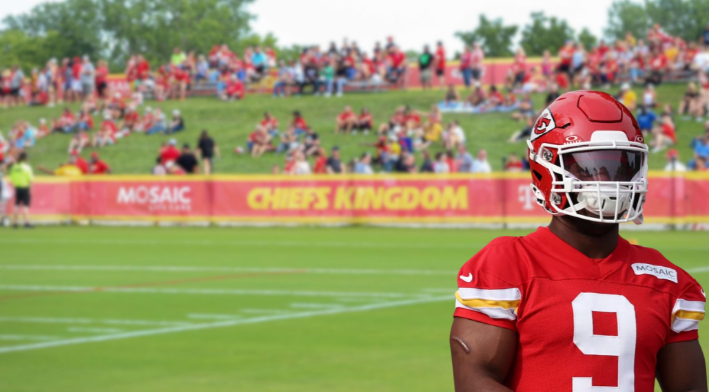 NFL Injuries FAZE Feed hero featuring Kansas City Chiefs wide receiver Rashee Rice at training camp.